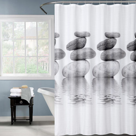 Next Stones Κουρτίνα Μπάνιου 200x180cm Λευκή Next Stones Κουρτίνα Μπάνιου 200x180cm Λευκή