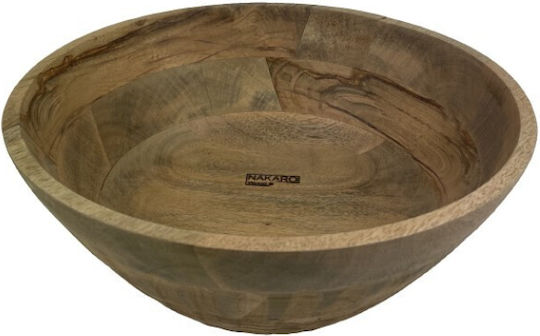 Nakaro Wood Салатна купа Дърво Кафяв 35x35x15см 1бр
