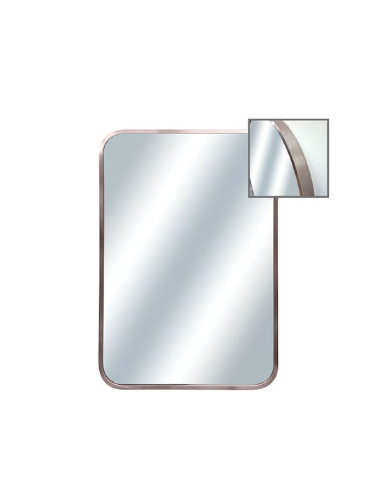Wall Mirror with Pink Metallic Frame 80x60cm 1pcs
