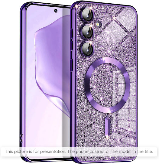 Techsuit Luxury Glitter Umschlag Rückseite Silikon Lila (Galaxy A16)