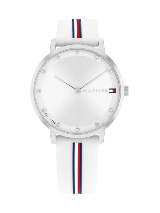 Tommy Hilfiger Pippa Watch with White Rubber Strap