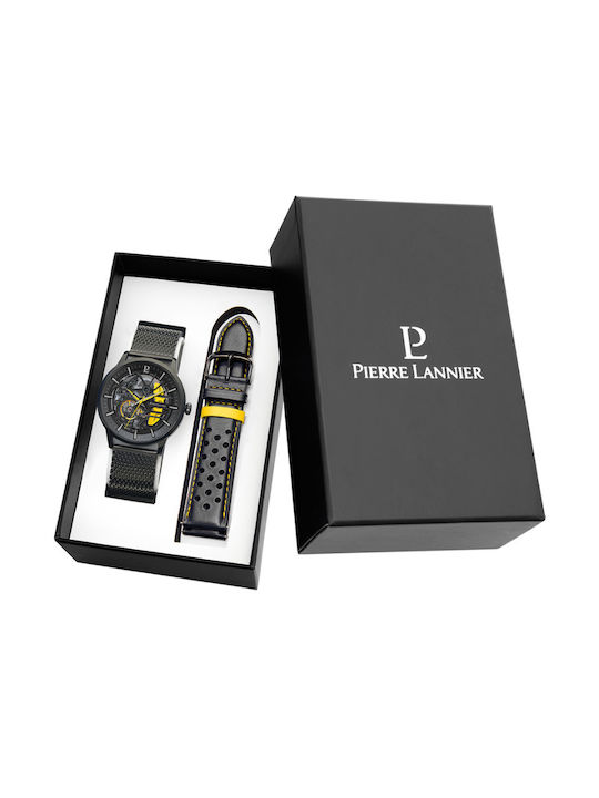 Pierre Lannier Men's Watch Automatic with Black Leather Strap