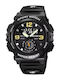 Skmei Digital Men's Watch 52mm Battery with Black Metal Bracelet