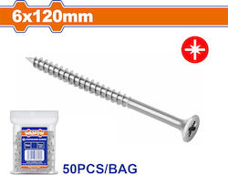 Wadfow MDF Screw Galvanized with Diameter M6 and Length 120mm 50pcs