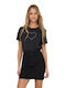 Life Damen Bluse Baumwolle Kurzärmelig Black