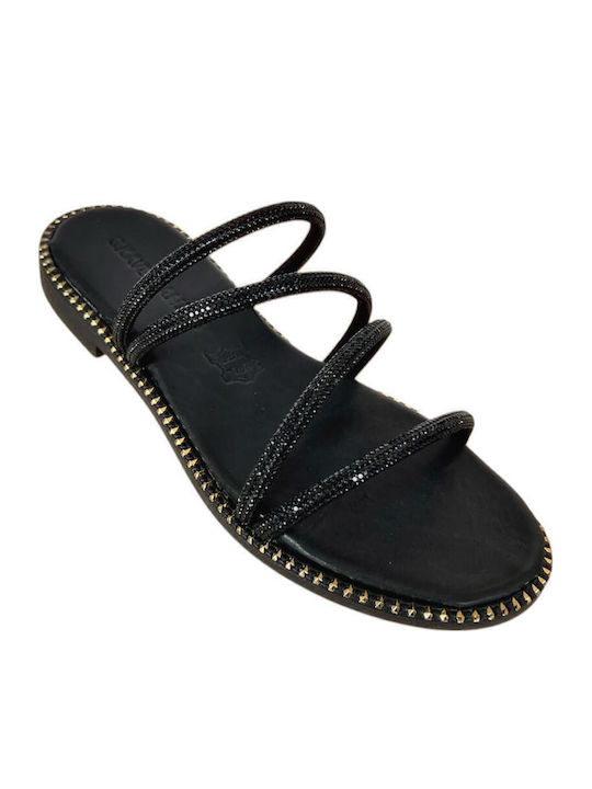 Sandale Casual Damă Din Piele Neagră