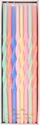 Twisted Multicolored Candles 16pcs