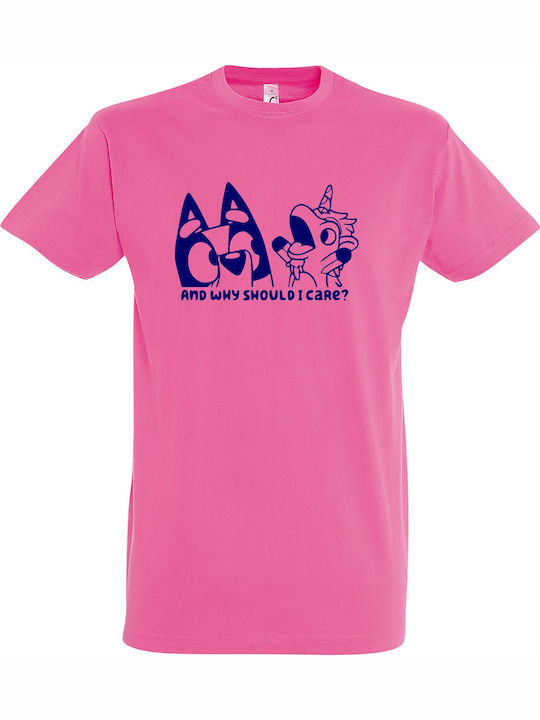 Kids' T-shirt Pink Bluey Sarcastic Unicorn And Why Should I Care
