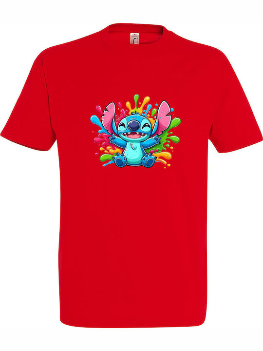 kirikoko Tricou pentru copii Red Happy Stitch F...