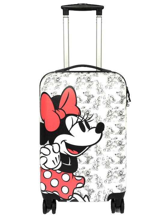 Disney Παιδική Μεσαία Βαλίτσα Ταξιδίου Σκληρή Λευκό, Μαύρο με 4 Ρόδες Ύψους 57εκ.