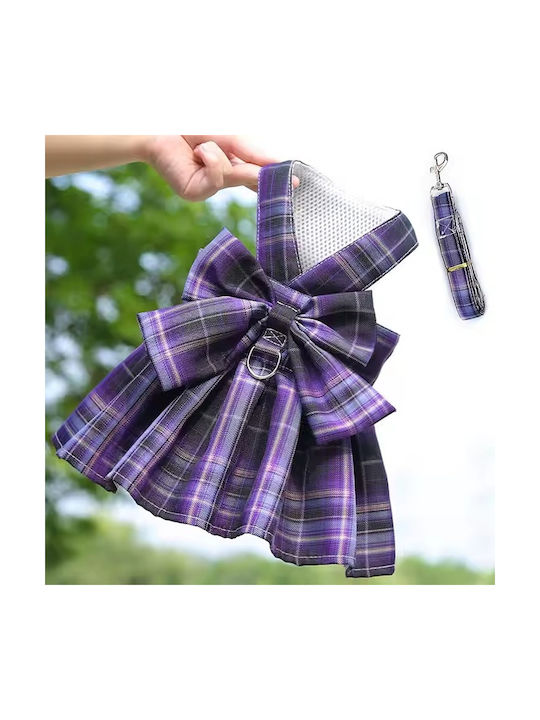 Dog Skirt with Leash Purple M W40xD28cm 2.5-4kg
