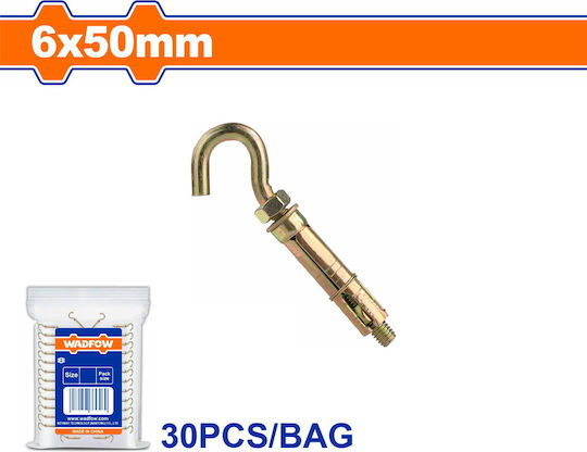 Wadfow Βισμα Μεταλλικο Β.τ Γαντζο 6x50mm 30tem Wdq4915