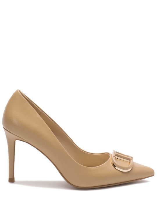 Twinset Leather Beige Heels