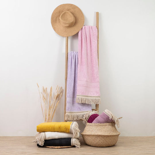 Borea Glamorous Cotton Ecru Beach Towel 150x90cm