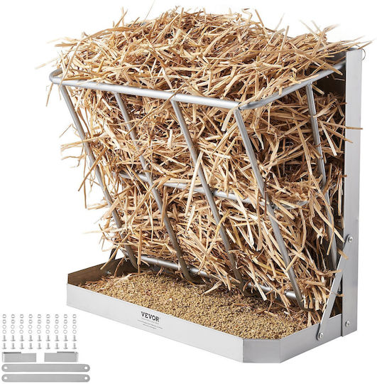 Vevor Wall-Mounted Goat Hay Feeder 2-in-1 Hay Grain Feeder 21 Gallons