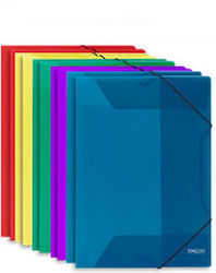 Metron Transparent Blue Plastic Elastic Folder