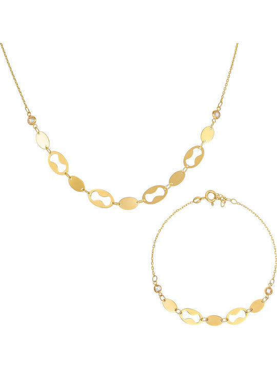 Ioannis Kosmima Set with Necklace & Bracelet from Gold 14K