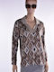 Women's Blouse Long Sleeve Brown