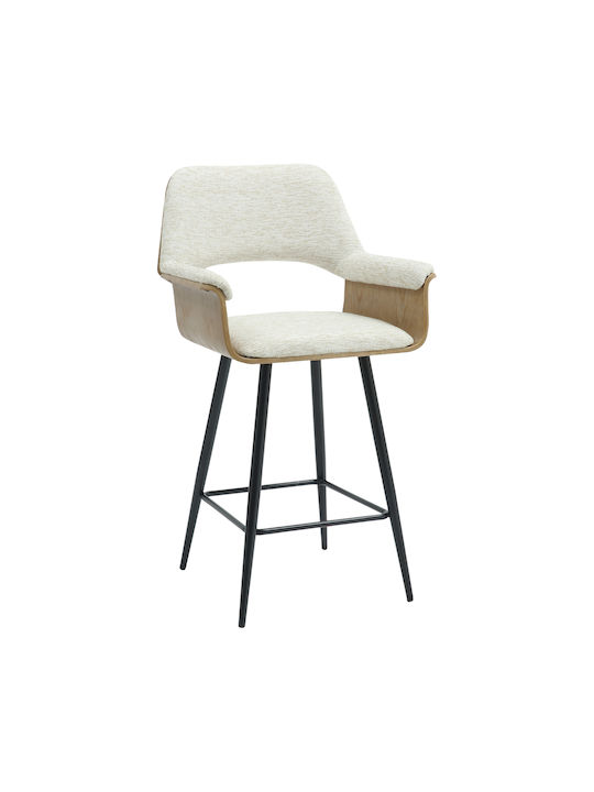 Stool Bar with Backrest Upholstered with Fabric...