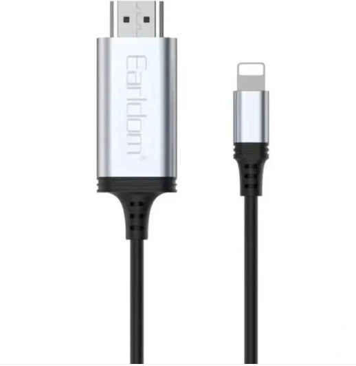 Earldom Cable HDMI male - Lightning male 2m Μαύρο