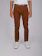 Pantaloni Chino Elastic cu Croială Slim Terracotta Orange