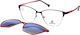 Eyecroxx 604 C3 Clip-On Damen Metallbrillen Schmetterling Grau Clip-On Sonnenbrille