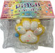 Antistress Quetschfamilie Squishy Bicolor Pfote Pon Pon & Strass 6cm Gelb