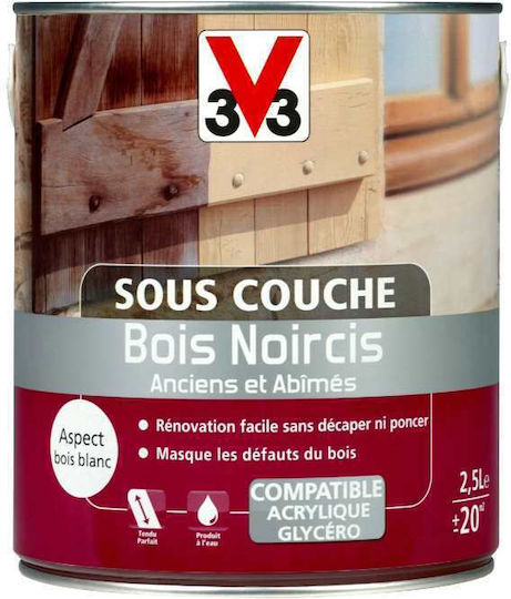 V33 Sous-couche Bois Noircis Αστάρι Κατάλληλο για Ξύλο 0.5lt