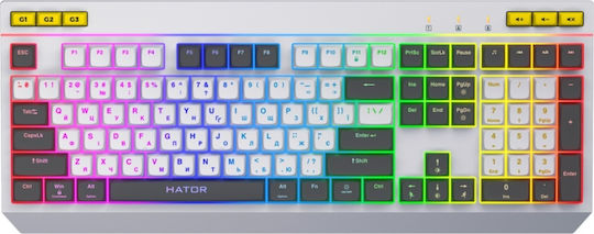 HATOR Icefall Gaming Tastatură Mecanică cu iluminare RGB (Engleză US) Alb
