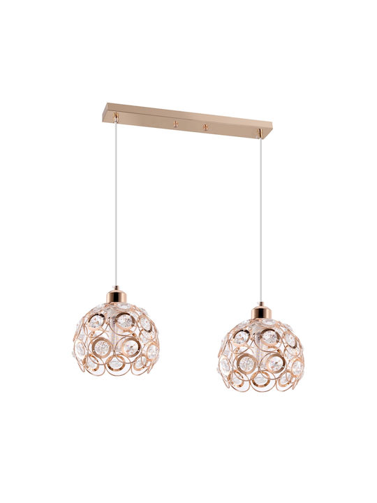 Agora Lighting Adjustable Pendant Light Florence Glam Rail with Socket E27 56x56x90cm