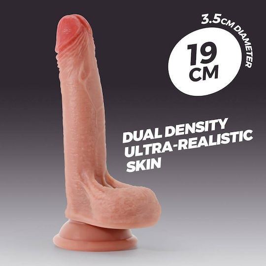 Crushious Glass Dildo with Balls and Suction Cup Flesh 19cm