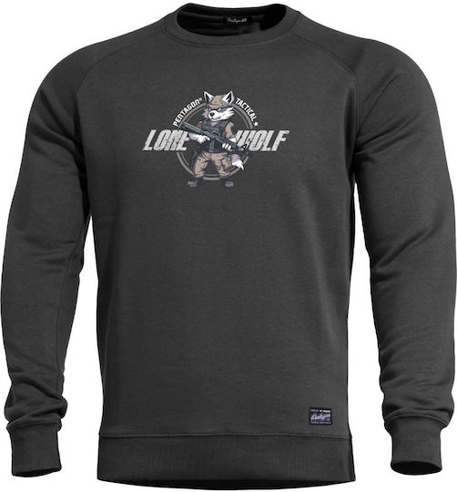 Pentagon Hawk Sweater "Lone Wolf" - Sweatshirt for Everyday Use 01-Black