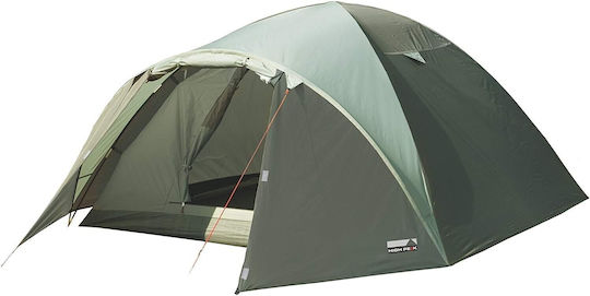 High Peak Nevada 4 Camping Tent Igloo Mountaineering Green with Double Cloth 3 Seasons for 4 People Waterproof 3000mm 240x210x130cm Dark Green