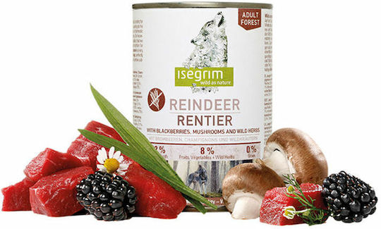 Isegrim Wet Food Dogs in Cans with Meat, Chicken and Salmon 800gr