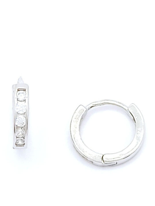 PS Silver Earrings Hoops made of Silver with Stones
