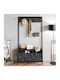 Devin Mobilier de Intrare cu Dulap pentru Pantofi Marble Effect Black 94x35.3x180cm