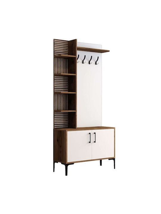 Viyana Eingangsmöbel mit Schuhschrank Walnut-wh...