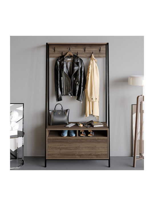 Devin Έπιπλο Εισόδου με Παπουτσοθήκη Walnut-bla...