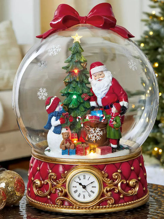 Beleuchtet Weihnachtliche Glas Figur mit Musik Deluxe Uhr