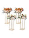 Vevor 4 Pcs Gold Metal Flower Column 31.5 Inches/80 cm Height Metal Laminate Vases Geometric Centerpiece Stands Cylindrical Floral Holder Event Reception Party Aisle Guides
