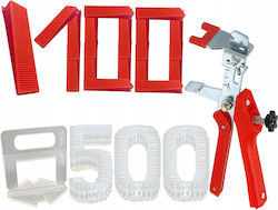 Tile Leveling Clips 2.0 Mm Set 100 Pieces X5 + Wedges + Pliers
