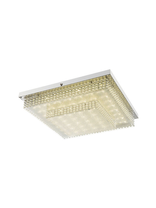 Agora Lighting Πλαφονιέρα Οροφής 38εκ. Ασημί με Ενσωματωμένο LED