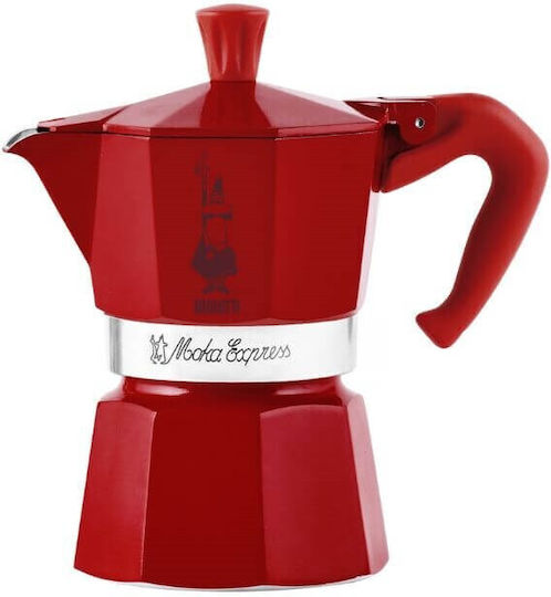 Bialetti Moka Express 0001006 Μπρίκι Espresso 3cups Κόκκινο