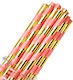 Coral Gold Metallic Striped Paper Straws
