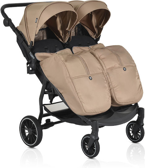 Moni TwinGo Doppelter Kinderwagen Geeignet für Neugeborene Camel 15.2kg