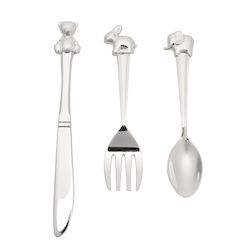 Bambino by Juliana Set Tacâmuri pentru bebeluși din Metal Argintiu 3buc