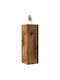 Living Room Display Cabinet Made of Particle Board with Lighting Old Wood 30.5x30x90cm