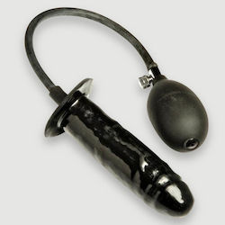 Mk toys Ρεαλιστικό Dildo Φουσκωτό Μαύρο 12cm
