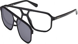 Guess Gu50219 001 Clip-on Monochrome Organic Plastic Frame 52-17-135 Guess Gu50219 001 Clip-on Monochrome Organic Plastic Frame 52-17-135