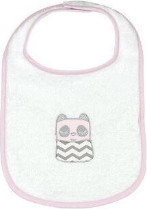 Baby Star Friends Αδιάβροχη Σαλιάρα από 100% Βαμβάκι με Κορδόνι Ροζ